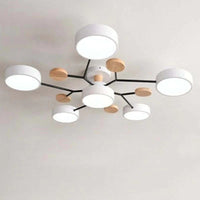 Muto Plafondlamp Hout Modern Rond LED Wit Slaap-/Woonkamer