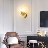 Art Brass Glass Schelp Wandlamp
