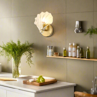 Art Brass Glass Schelp Wandlamp