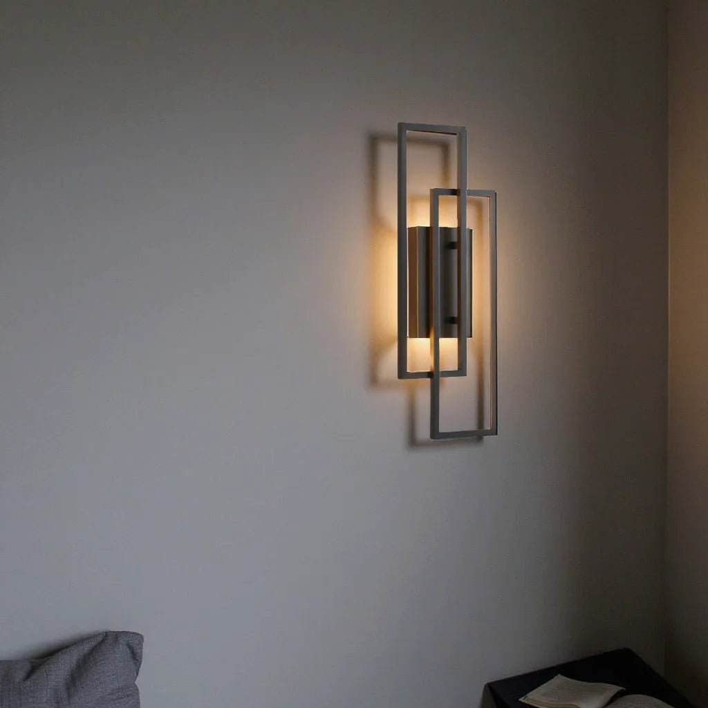 Wandgemonteerde LED-lamp met Dubbele Rechthoekige Frame