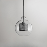 Hessa Hedendaagse Gouden Hanglamp, Glas, Globe/Cilindrisch