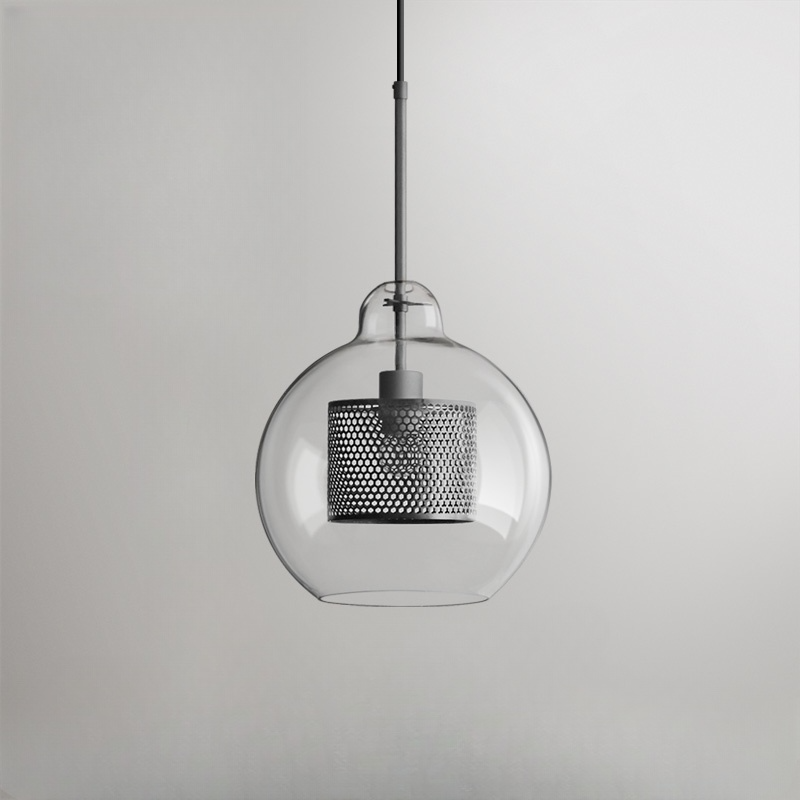 Hessa Hedendaagse Gouden Hanglamp, Glas, Globe/Cilindrisch