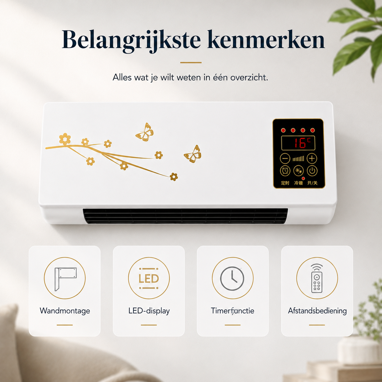 AirChill – Compacte Wandventilator met Afstandsbediening