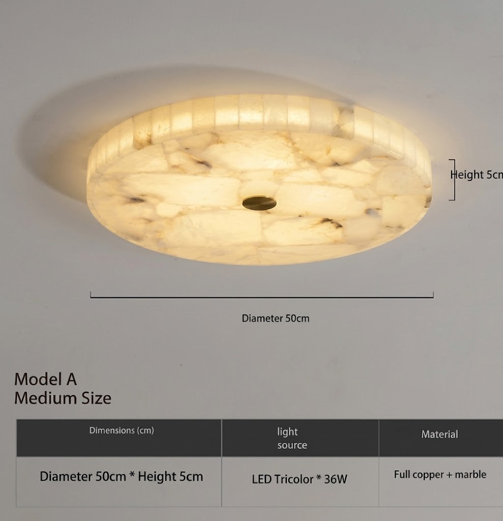 Delya Plafondlamp Alabaster LED Rond