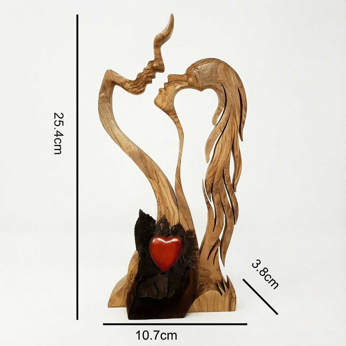 Houten Paar Sculptuur – Abstract Ontwerp, Handgemaakte Uiterlijk & Woondecoratie
