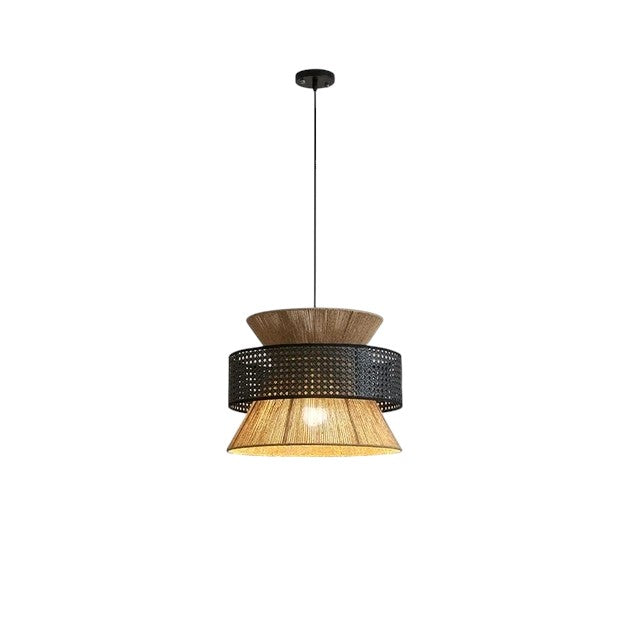 Japanse Geweven Rieten Wabi-Sabi Hanglamp