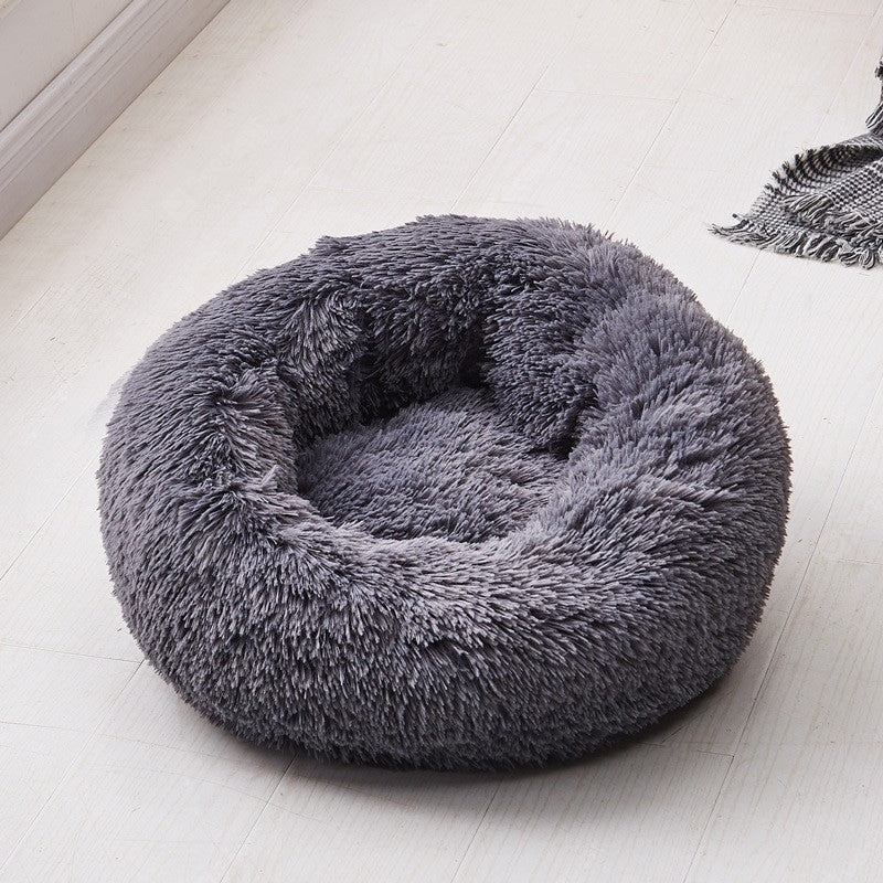 Rund Plüsch Kalmerende Donut Hondenbed voor kleine tot grote honden