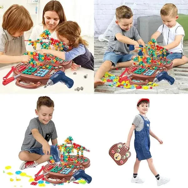 Educatief constructiespel met inbegrepen boormachine