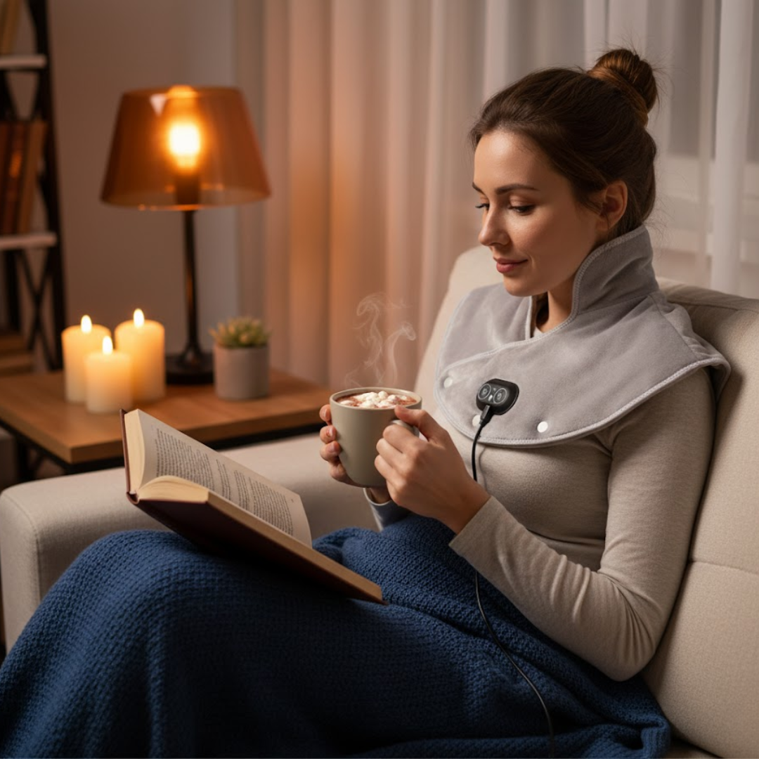 CalmWrap | Warmtebedekking voor Nek en Schouders – Snelle Pijnverlichting