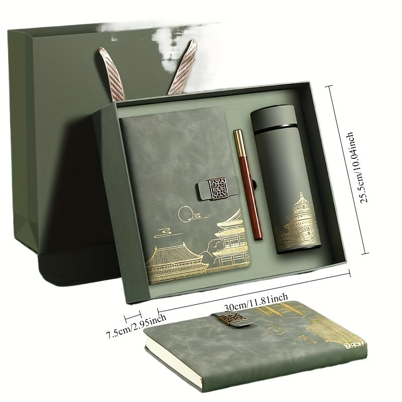 Exclusieve Cadeauset Verboden Stad – Notitieboek, Thermosfles en Pen in Luxe Doos