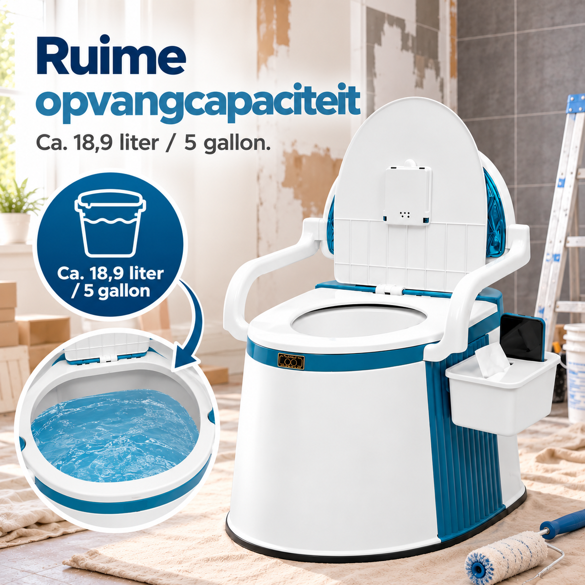 Draagbaar Toilet voor Verbouwing, Renovatie & Klussen