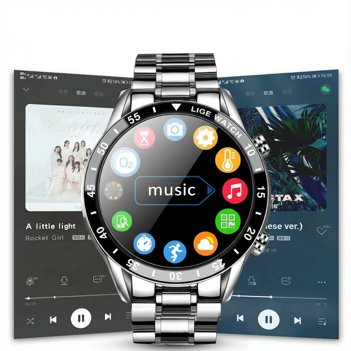 Luxueuze Smartwatch met Touchscreen – Meldingen & Praktisch Ontwerp voor de Dagelijkse Gebruik