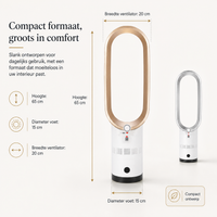 Airpure | Compact 3-in-1 Luchtreiniger & Koeler | Met Oscillatie & LED Aanraakbedieningspaneel
