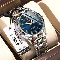 Waterdichte luxe herenarmbandhorloge van topmerk met verlichting