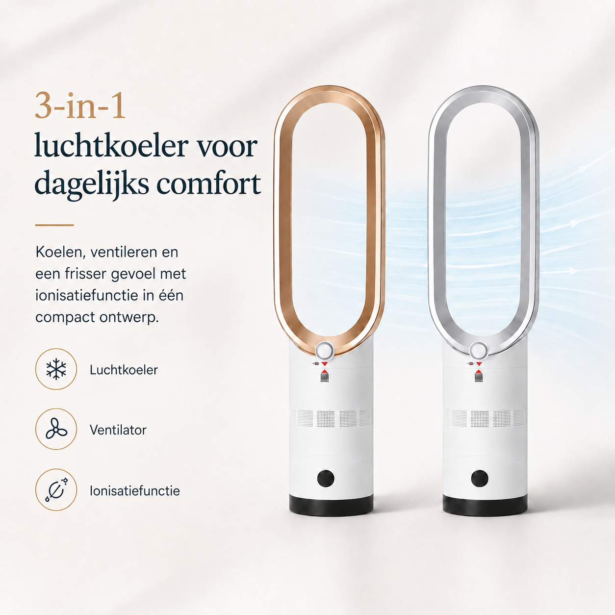 AirPure Pro – 3-in-1 Luchtkoeler met UV-reiniging & Ionisator | 6L Draagbare Ventilator