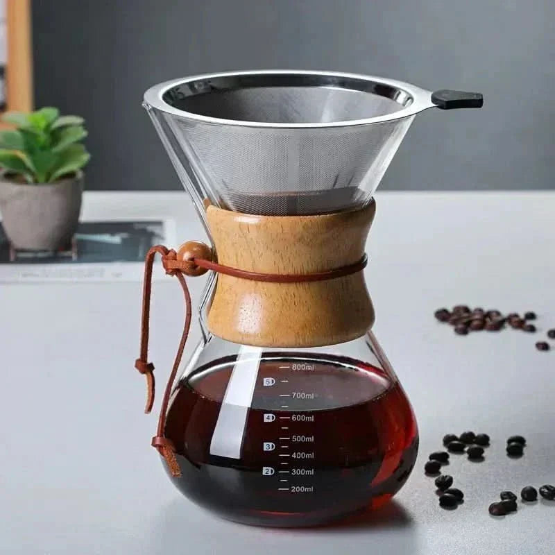 Skanto | Chemex Koffiekan met Hario V60 Dripper Set – Precies Brouwen met Stijl
