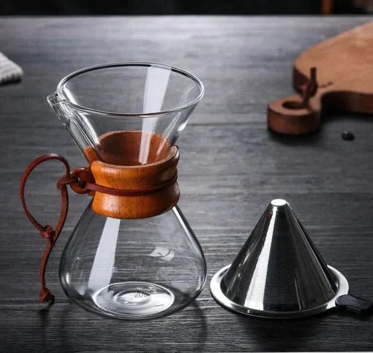 Skanto | Chemex Koffiekan met Hario V60 Dripper Set – Precies Brouwen met Stijl