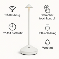 ClarityGlow | Draadloze Tafellamp met Dimbare Verlichting en Waterdicht Ontwerp