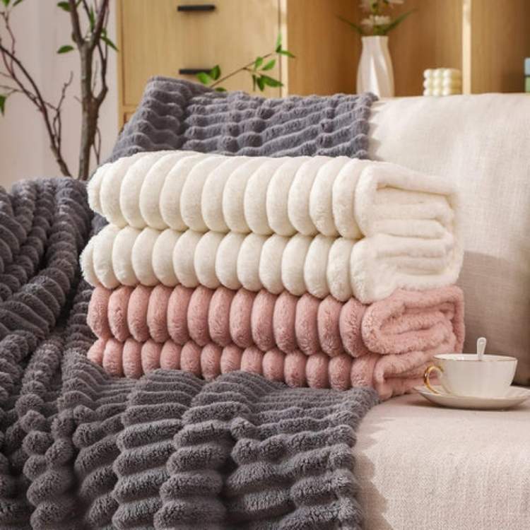 Zware Fleece Deken CloudStripe
