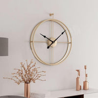 Interieur & Decoratie Grote Wandklok met Geometrisch Metaalontwerp en Stille Mechanisme