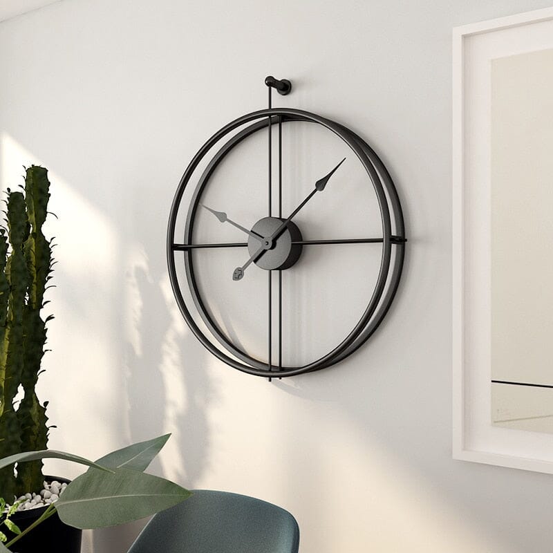 Interieur & Decoratie Grote Wandklok met Geometrisch Metaalontwerp en Stille Mechanisme