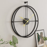 Interieur & Decoratie Grote Wandklok met Geometrisch Metaalontwerp en Stille Mechanisme
