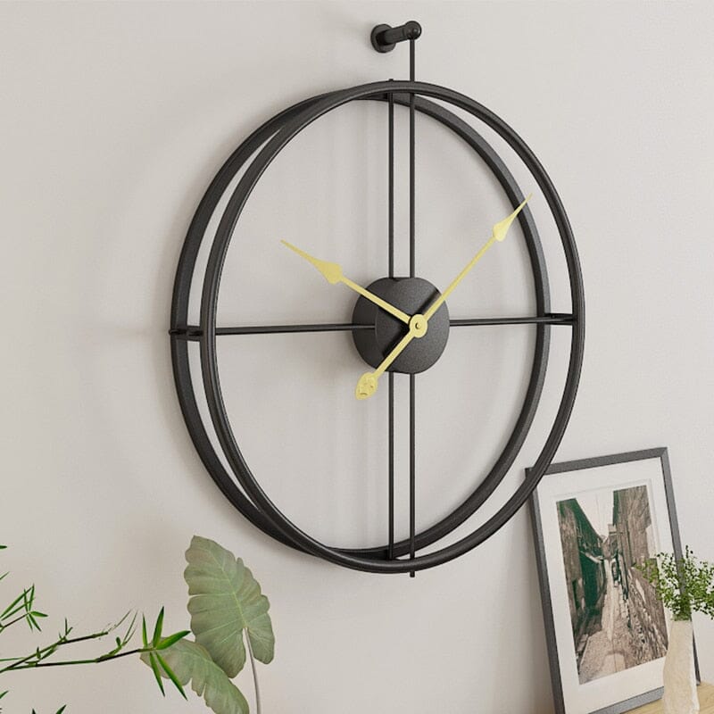 Interieur & Decoratie Grote Wandklok met Geometrisch Metaalontwerp en Stille Mechanisme