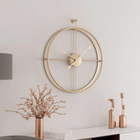 Interieur & Decoratie Grote Wandklok met Geometrisch Metaalontwerp en Stille Mechanisme