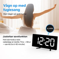 CurveClock | Digitale Wekker LED met Gebogen Scherm en Automatische Verlichting