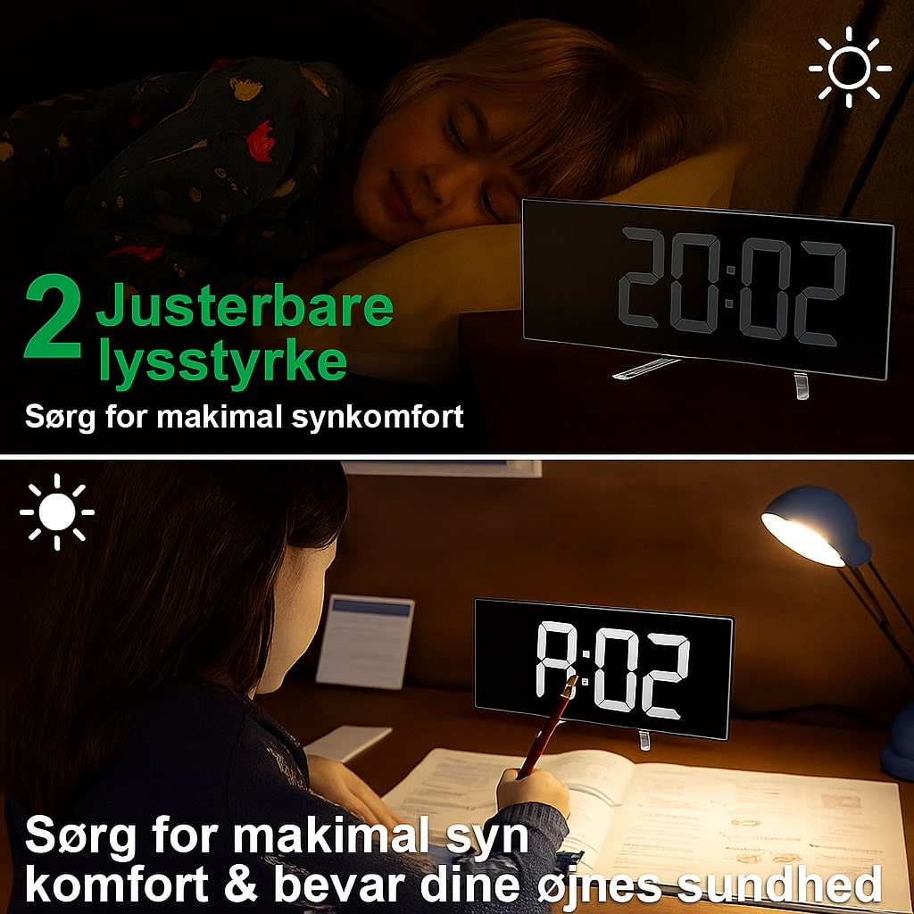 CurveClock | Digitale Wekker LED met Gebogen Scherm en Automatische Verlichting