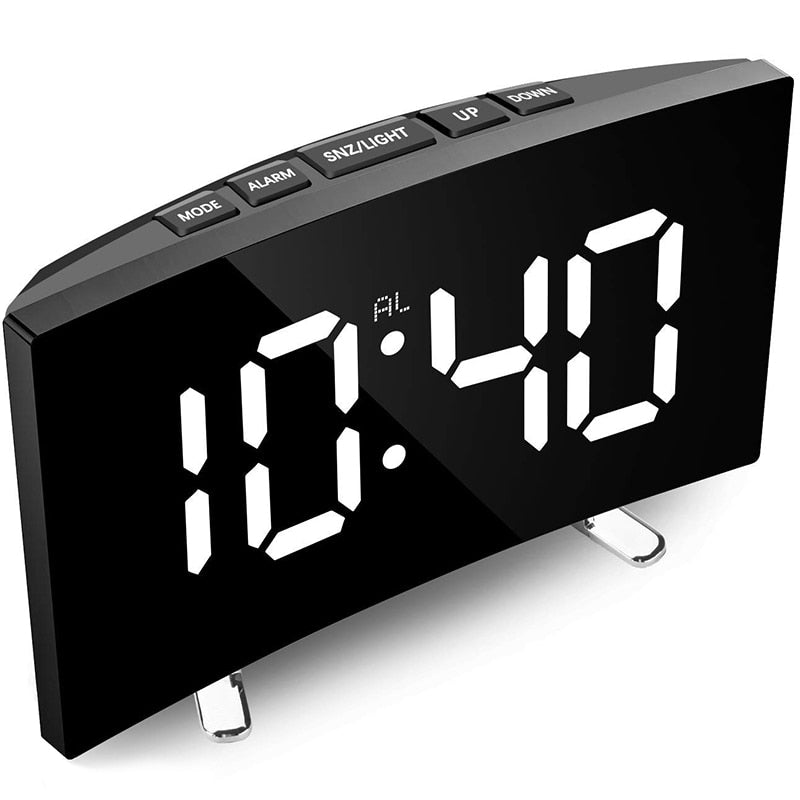 CurveClock | Digitale Wekker LED met Gebogen Scherm en Automatische Verlichting