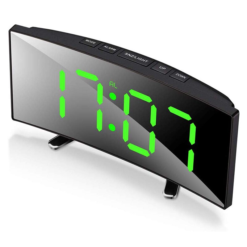 CurveClock | Digitale Wekker LED met Gebogen Scherm en Automatische Verlichting