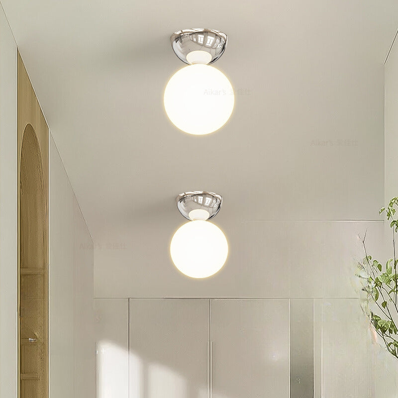 Valentina Moderne Plafondlamp Met Flush Montage Metaal Glas Slaapkamer