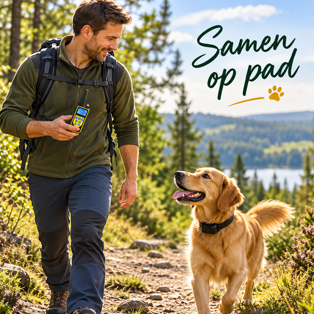 PROCANIS – Outdoor Trainingshalsband voor Wandelen & Kamperen met Hond, IP67-Ontvanger & Bereik tot 800 m