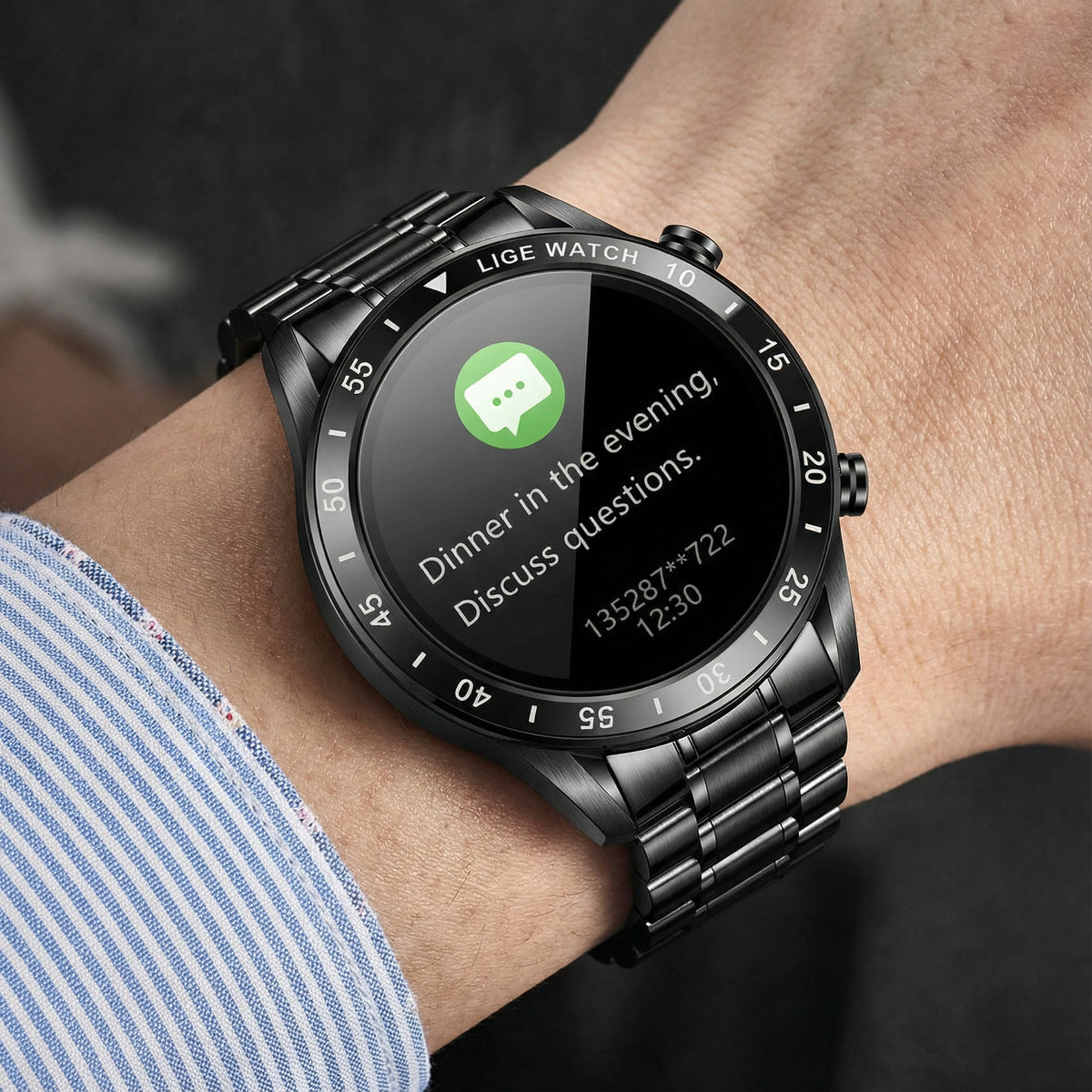 Luxueuze Smartwatch met Touchscreen – Meldingen & Praktisch Ontwerp voor de Dagelijkse Gebruik