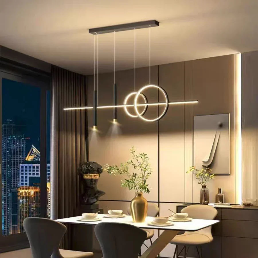 Moderne LED hanglamp – geometrisch design, plafondverlichting voor woonkamer en eetkamer
