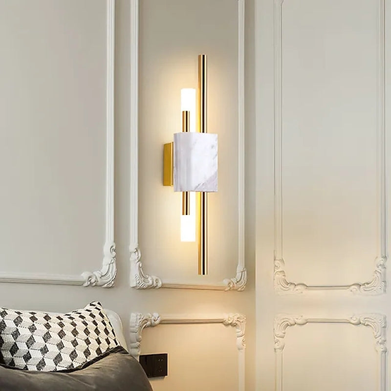 Drena Moderne Lineaire Wandlamp Marmer. Wit/Groen/Goud. Woonkamer