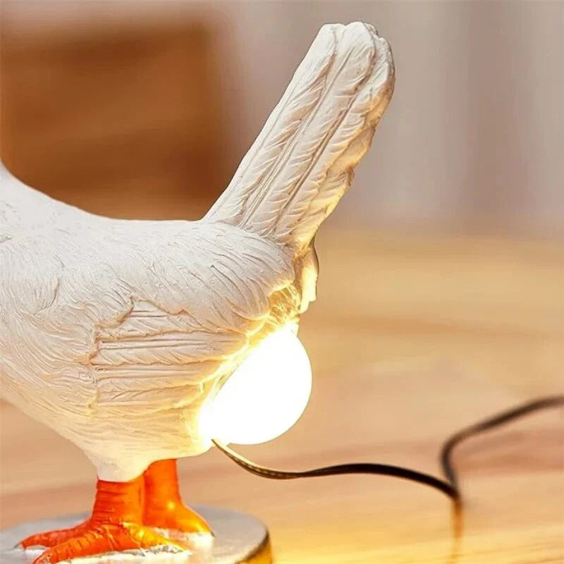 Decoratieve nachtlamp in de vorm van een kip – originele LED tafellamp voor de slaapkamer