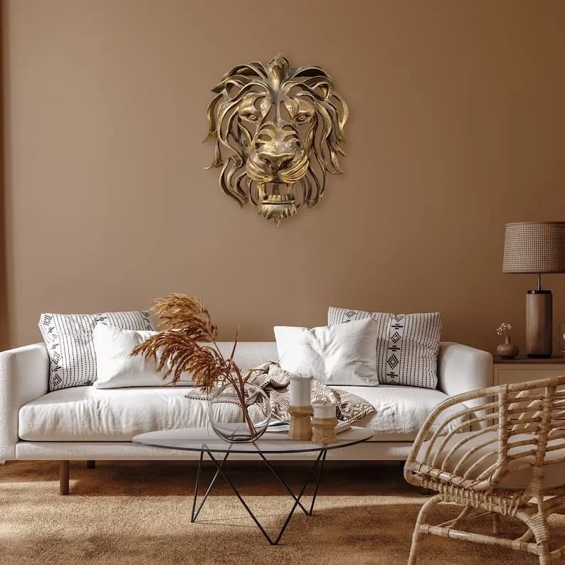 Metaal Leeuwenkop Wanddecoratie - Elegant en Sterk