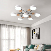 Muto Plafondlamp Hout Modern Rond LED Wit Slaap-/Woonkamer