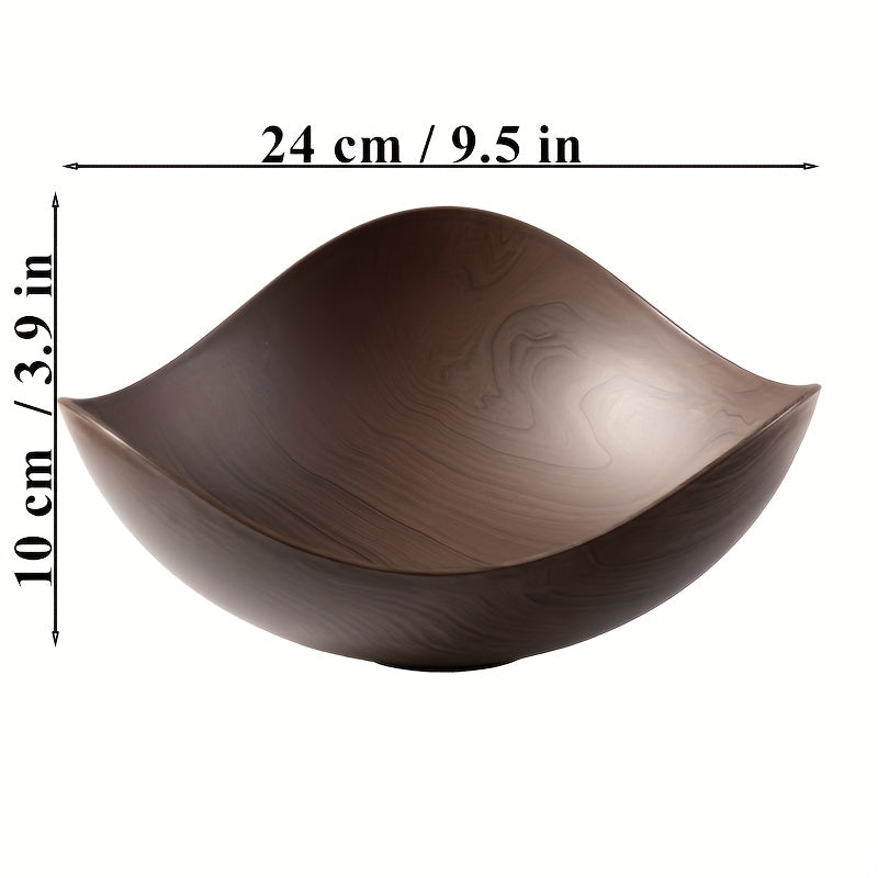 Grote Fruitschaal met Houten Uiterlijk – Decoratief en Praktisch voor Tafelgebruik