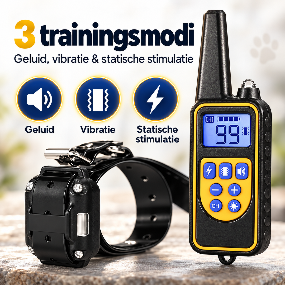 PROCANIS – Trainingshalsband voor Jacht- & Werkhonden met Afstandsbediening, IP67-Ontvanger & Bereik tot 800 m