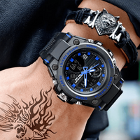 Sportieve Dual-Display Mode Multifunctionele waterdichte verlichte herenarmbandhorloge