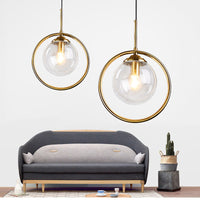 Zoey Glazen Hanglamp met een Metalen Ring