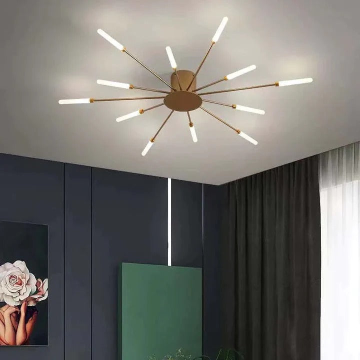 Wesley Plafonnier Vuurwerk Artistiek Zwart/Goud