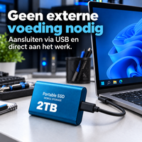 DataSprint Externe SSD 2TB voor IT & PC Support – USB-C Opslag tot 1050 MB/s