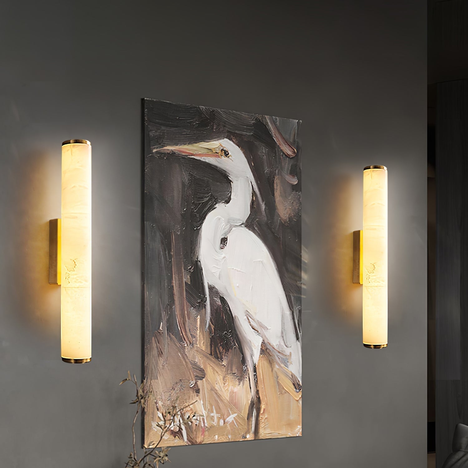 Moderne Minimalistische Spaanse Marmer Koper Wandlamp LED 1-Licht