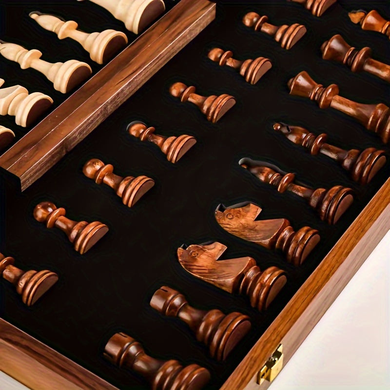 EchelonMaster Houten Schaakset | Handgemaakt walnoten schaakbord met eersteklas speelstukken