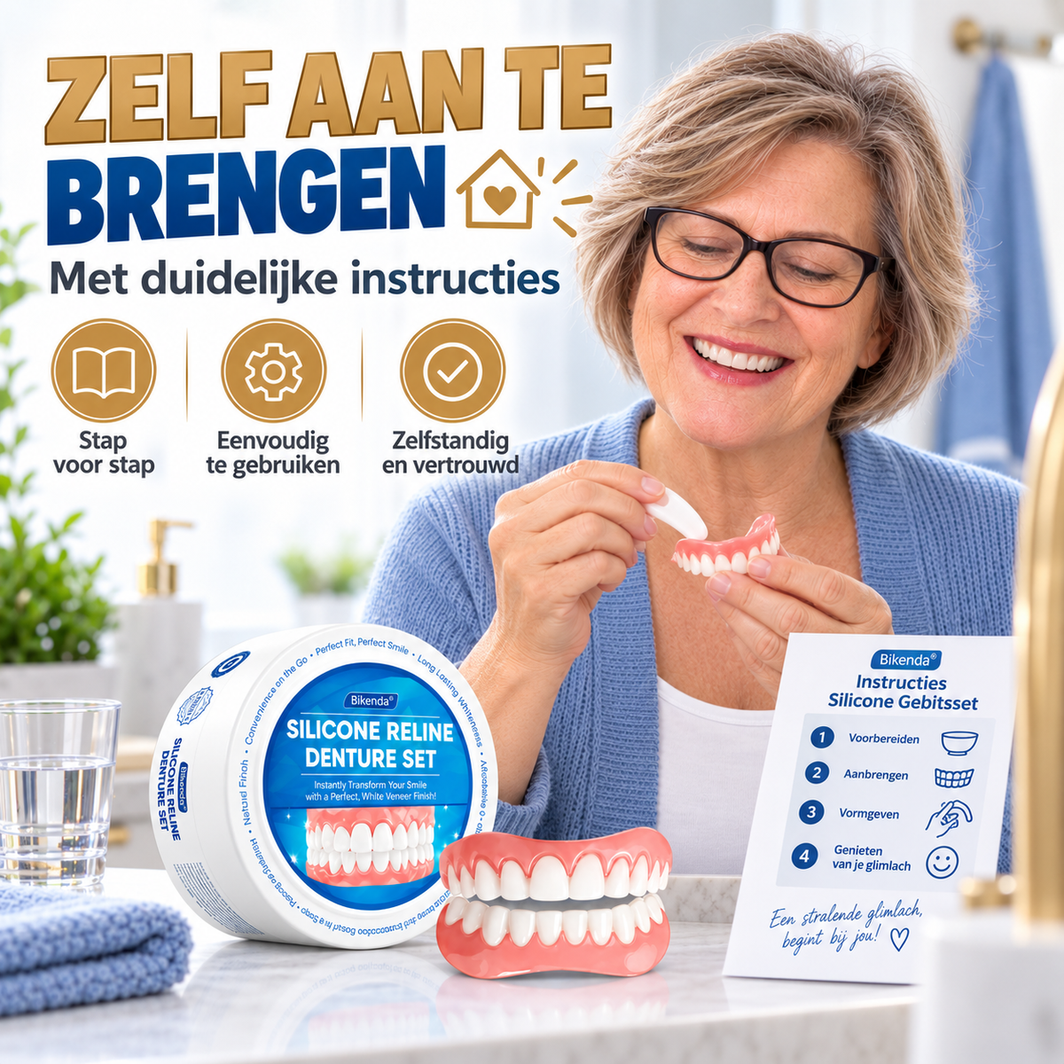 Bikenda | Voordelige Siliconen Reline-Set voor je Kunstgebit Thuis