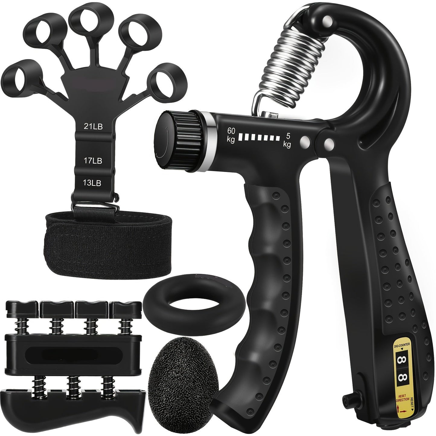 PowerGrip Hand Trainer Set – 5-in-1 voor Sterke Handen en Onderarmen